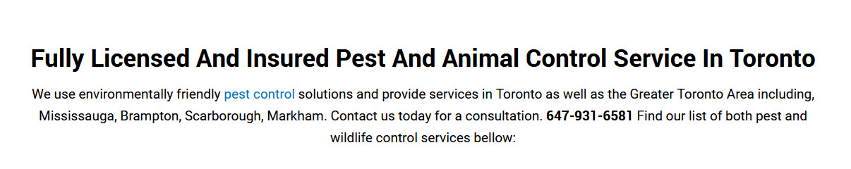 Insured Pest Control Services