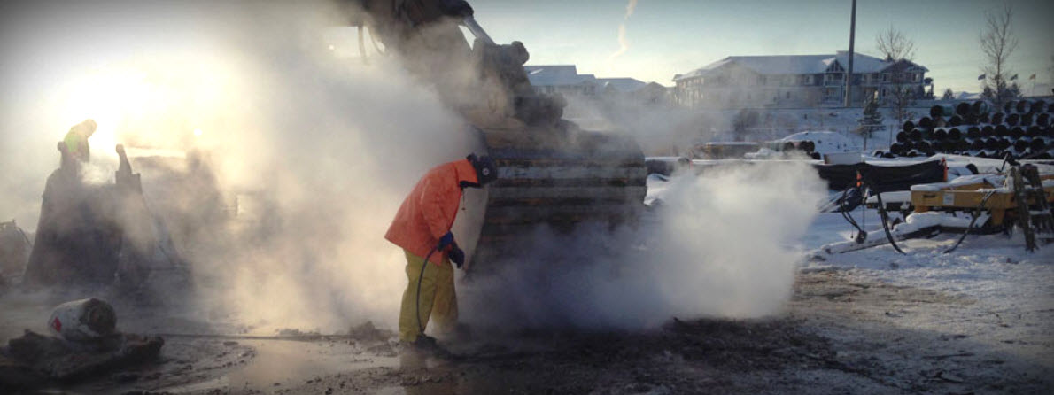 Hydrovac Cleaning Edmonton Winter Yard
